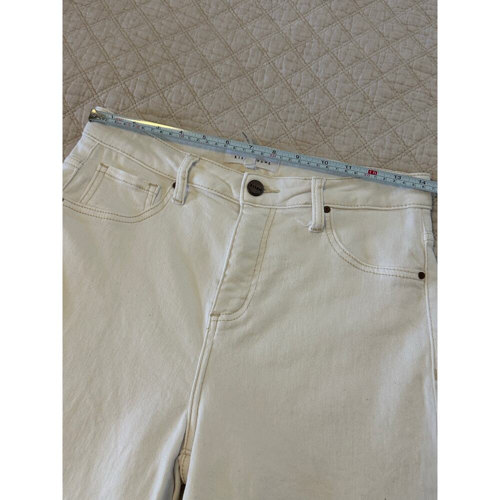 Risen Jeans Womens White Stretch Wide Leg Crop Pants Size 7 / 28 - Picture 9 of 10